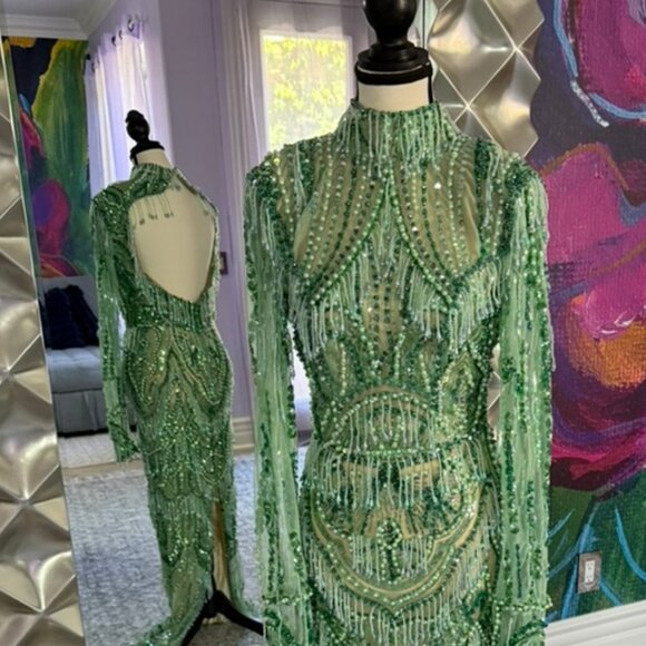 Albina Dyla Glamorous Mint-Green Dress - Picture 1 of 5